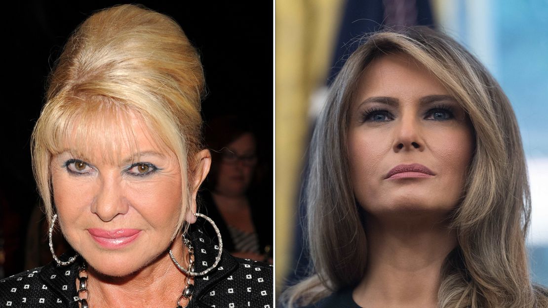 Ivana Trump, at left, and first lady Melania Trump, right. 