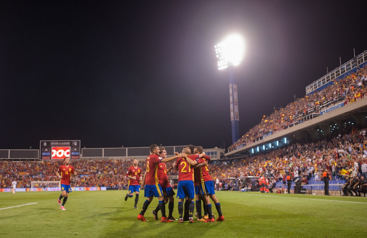 Amid the furore of Catalonia's disputed independence referendum, Spain went undefeated and qualified from Group G of European qualifying with a match to spare after beating Albania 3-0.