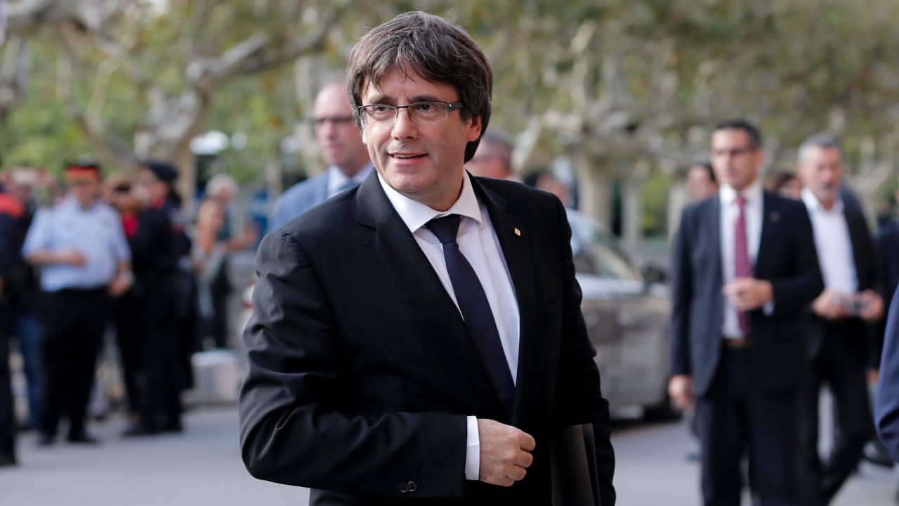 Catalan regional government president Carles Puigdemont arrives to address the Catalan regional parliament in Barcelona on October 10, 2017.
Spain's worst political crisis in a generation will come to a head as Catalonia's leader could declare independence from Madrid in a move likely to send shockwaves through Europe.