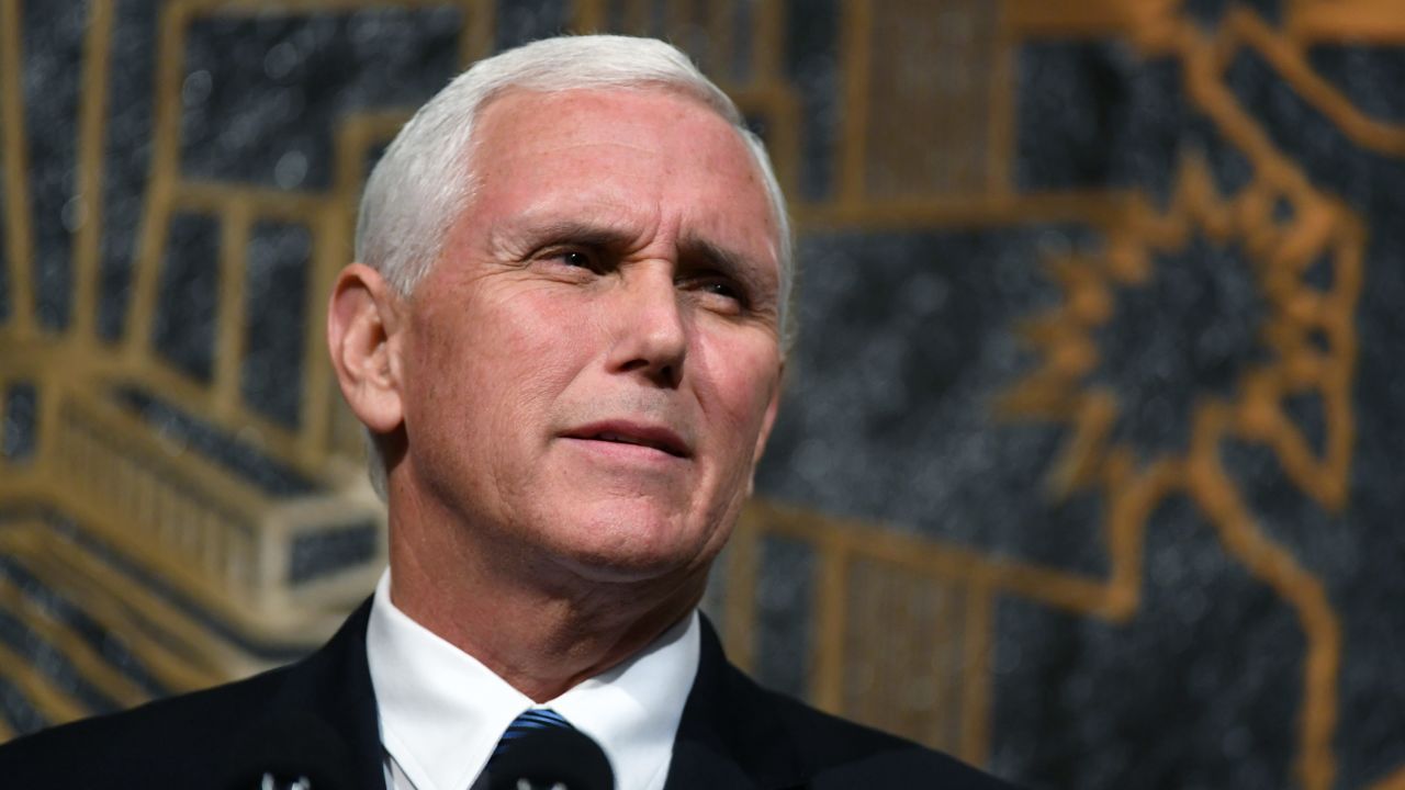 Vice President Mike Pence speaks at Las Vegas City Hall on October 7, 2017.