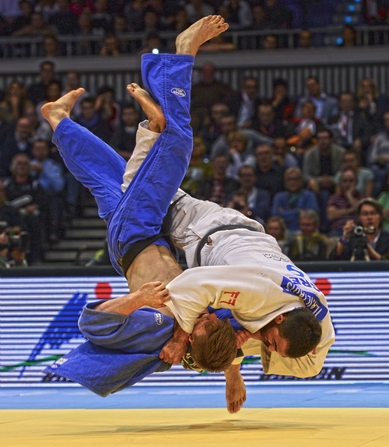 "Not such an historic moment, but one of my favorite action shots ever. Both men clear of the mat, in mid air, this is Iliadis throwing Noel Van T End with Uchi Mata to win the 2014 Dusseldorf Grand Prix."