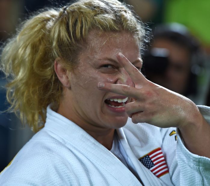 "I have a great friendship with Kayla Harrison, so for her to pick me out and strike a pose as she won her second Olympic title in Rio was really cool. She's a great character, and probably the most determined and mentally tough athlete I've come across."
