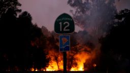 CALIFORNIA, USA - OCTOBER 10: Smoke and flames rise as a wildfire from the Santa Rosa and Napa Valley moves through the area in California, United States on October 10, 2017.  (Photo by Tayfun Coskun/Anadolu Agency/Getty Images)