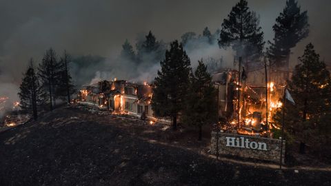 The Santa Rosa Hilton Hotel burns to the ground on October 9.  