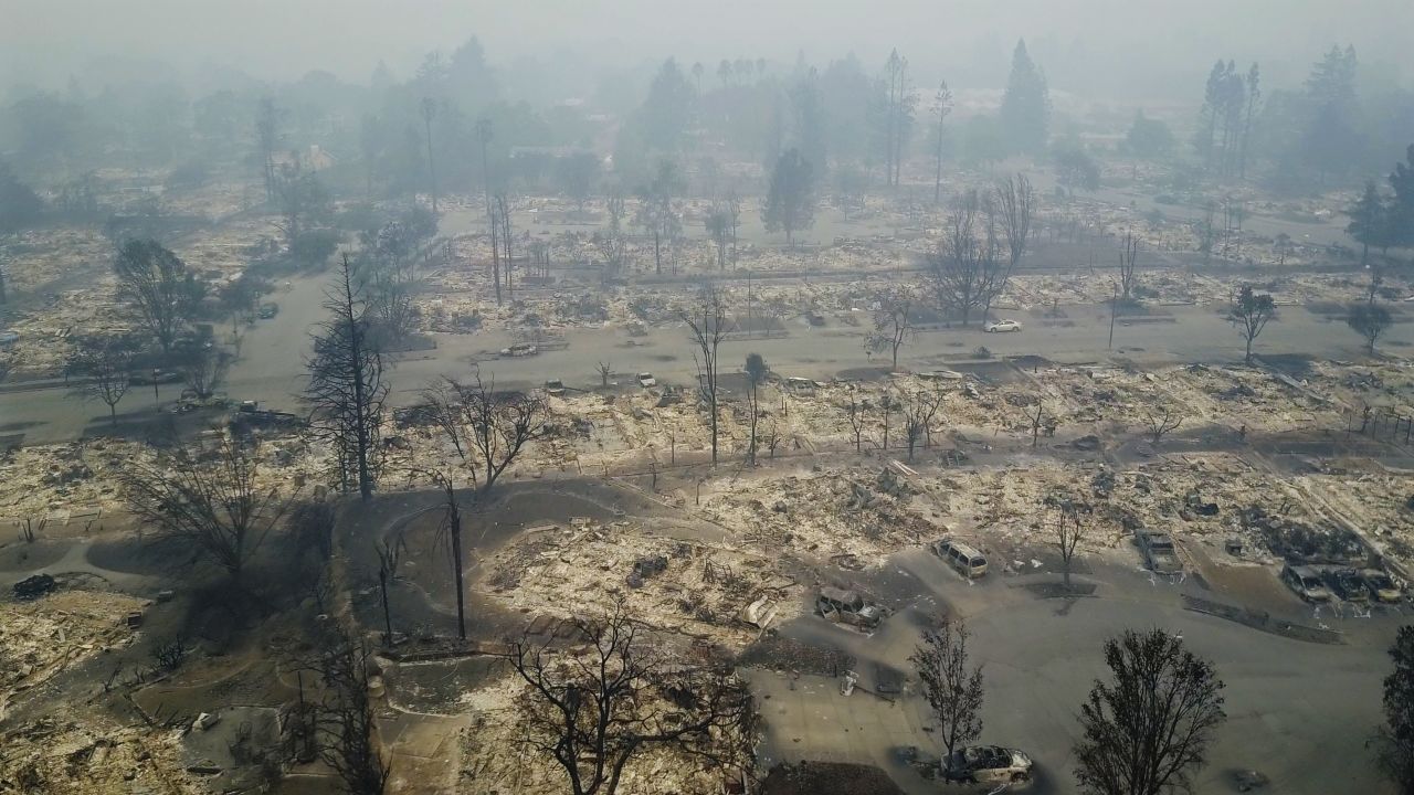 This Santa Rosa, California, neighborhood was destroyed by a wildfire on October 10, 2017.