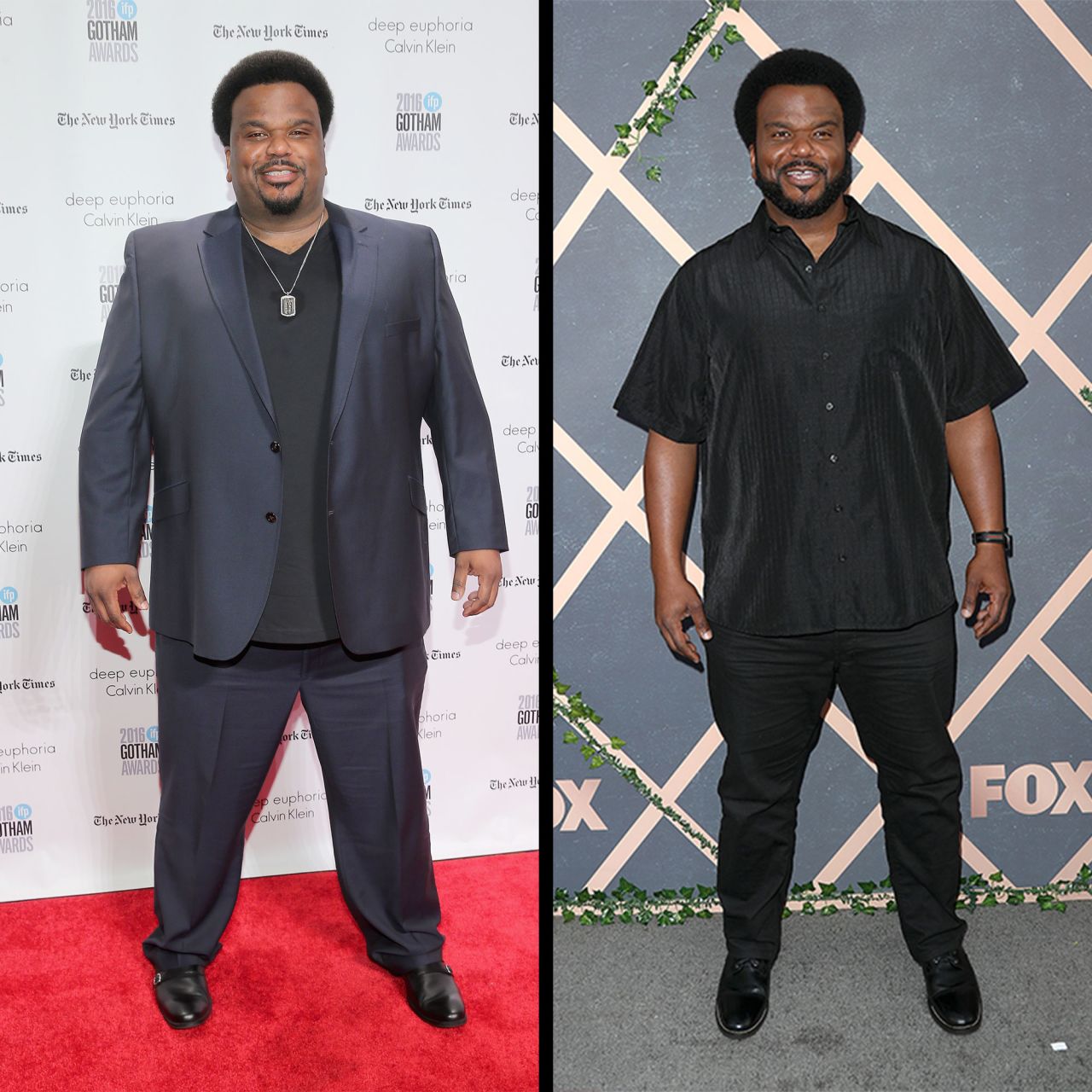 Actor Craig Robinson said in October 2017 that he lost 50 lbs. by giving up alcohol, working out and going vegan. 