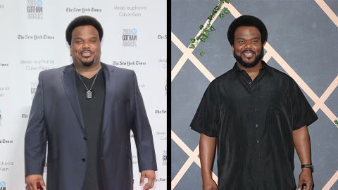 Actor Craig Robinson said in October 2017 that he lost 50 lbs. by giving up alcohol, working out and going vegan.