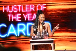 Rapper Cardi B receives the award for Hustler of the Year during the BET Hip Hop Awards 2017 in Miami Beach, Florida.