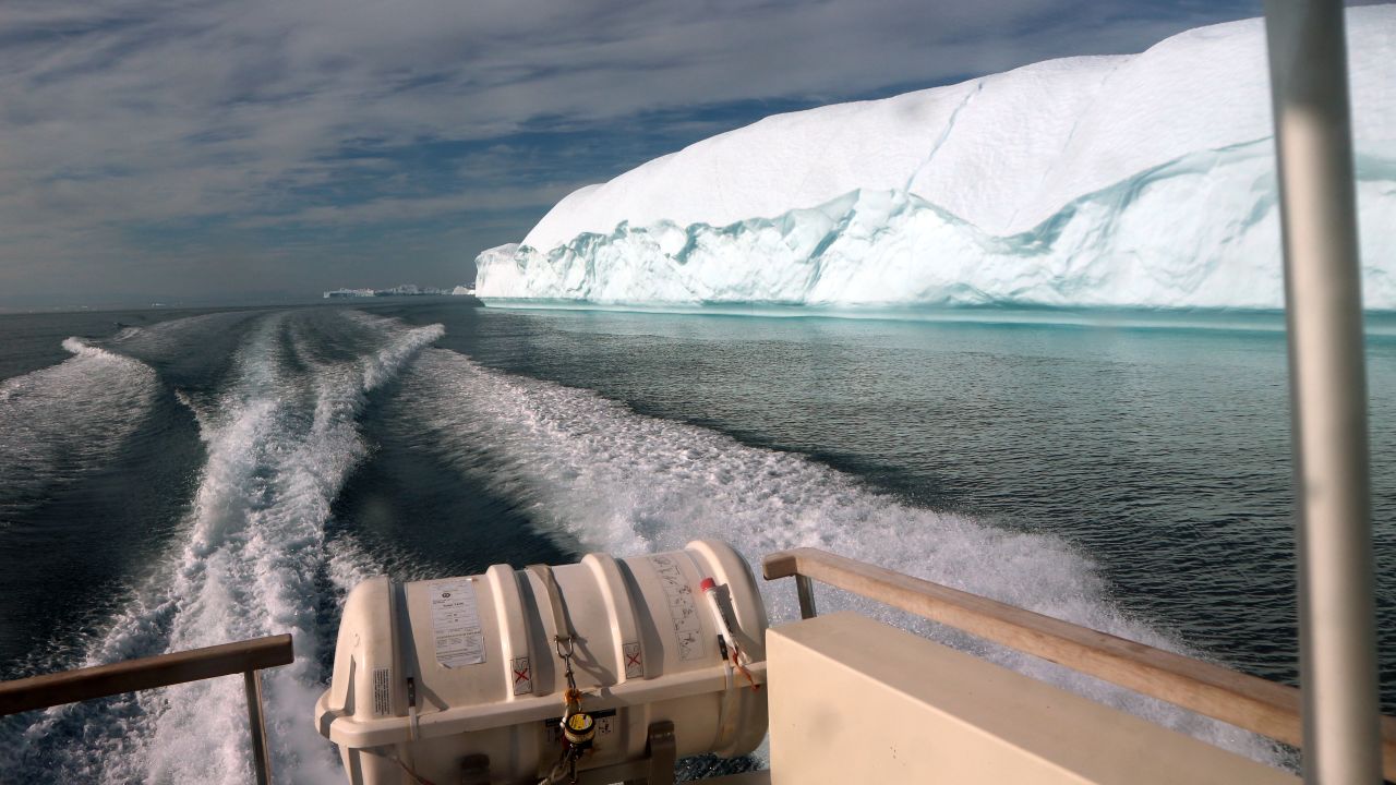 The boat ride to Ilimanaq takes about 30 minutes through grounded icebergs that have broken off the giant Kangia glacier. 