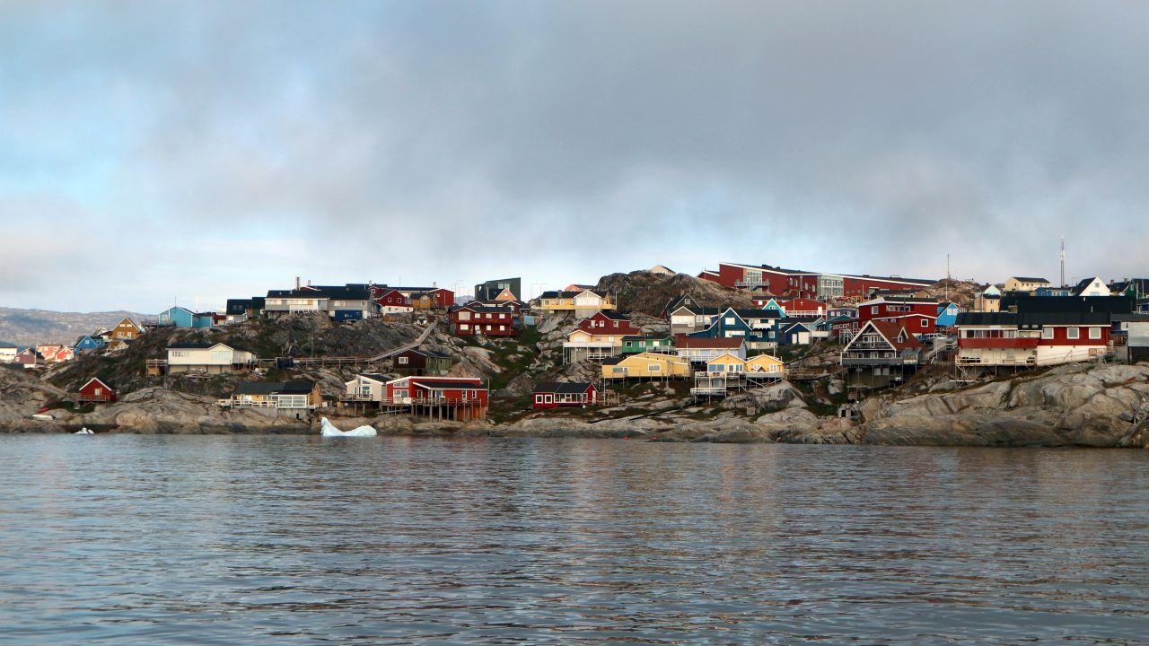 The colorful houses of Ilulissat, the third-largest town in Greenland.