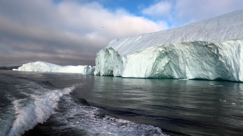 The icebergs can calve causing huge waves that can be incredibly dangerous to the small boats that pass through. 