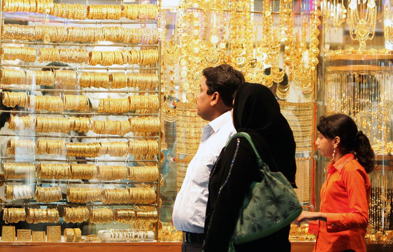 The gold souk in Dubai is a popular destination to purchase gold and jewelry. In recent years, Indians have been traveling to Dubai to purchase gold for their weddings.