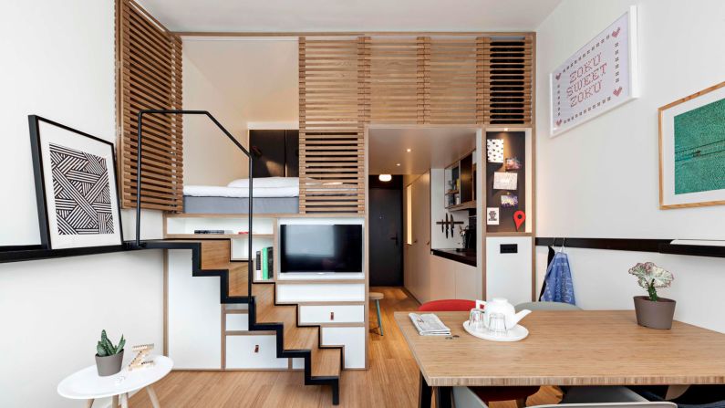 <strong>Zoku Amsterdam: </strong> Located in the Eastern Canal District, these loft-style rooms aimed at traveling professionals come with a work area, kitchenette (with dishwasher), dining table and king-size bed.