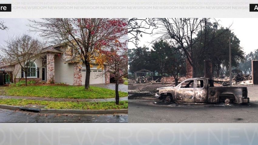 Zach Block home before and after CA wildfire