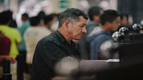 After a 2.5-hour flight, Leiva and the other deportees hand over paperwork and complete interviews with immigration officials in Guatemala City.