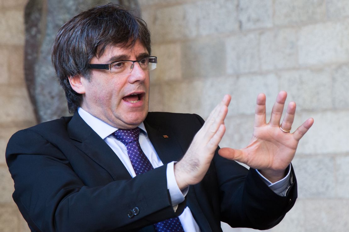 Catalan President Carles Puigdemont speaks to CNN on Wednesday, October 11 in Barcelona. 