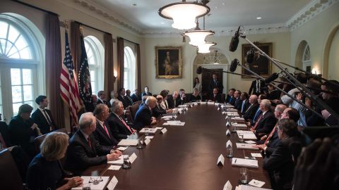 A cabinet meeting at the White House on June 12, 2017. 