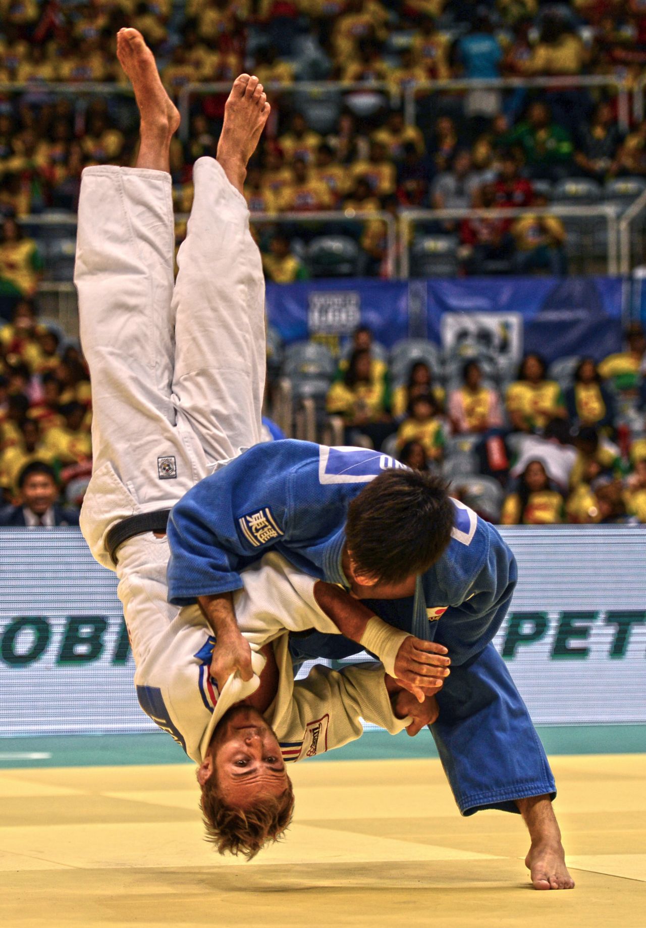 Shohei Ono is now an Olympic and double world champion at -73kg. But in 2013, he had none of those titles. This is him throwing France's Ugo Legrand for ippon in the 2013 World Championship final to become world champion for the first time. If I could choose only one picture to define my career, it would be this. Legrand is so perfectly vertical, which you rarely see in judo... let alone in a world championship final. This was the birth of a legend.