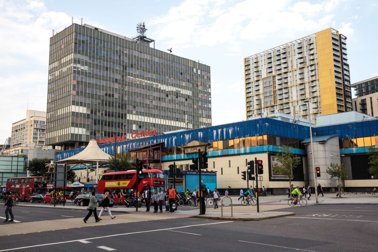 In the city where the term "gentrification" was invented, the practice is widespread. In the Elephant and Castle neighborhood in South London, pictured, local residents and businesses have moved out to make way for new developments catering to the new higher-income residents.