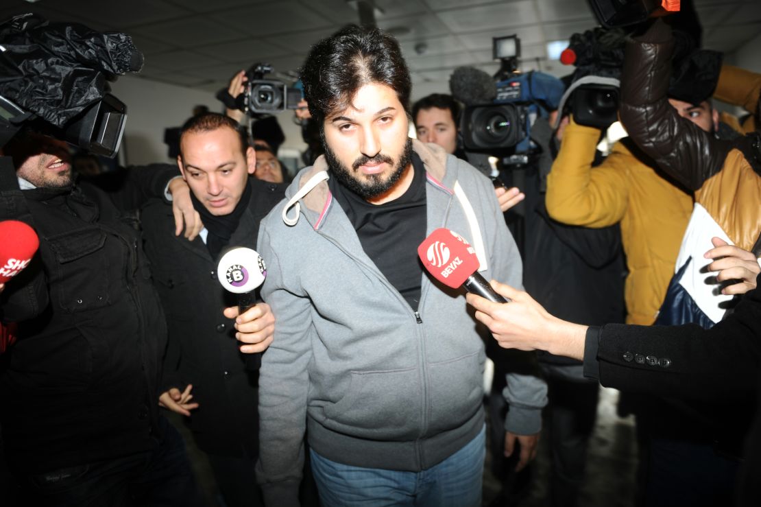 Reza Zarrab arriving at a police station in Istanbul on December 17, 2013.