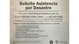 FEMA is distributing these notices in Puerto Rico directing residents to seek help by accessing the internet or using their phones. 