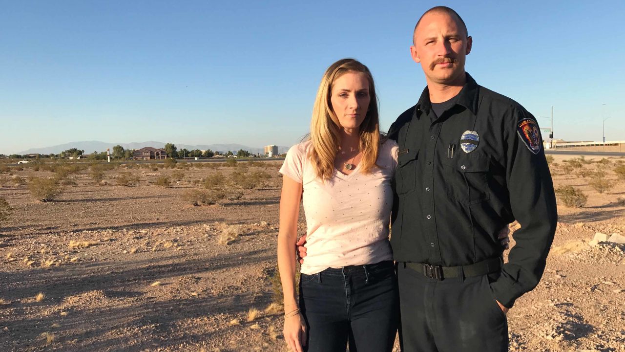 Clark County Fire Engineer Travis Haldeman and his wife Haley.