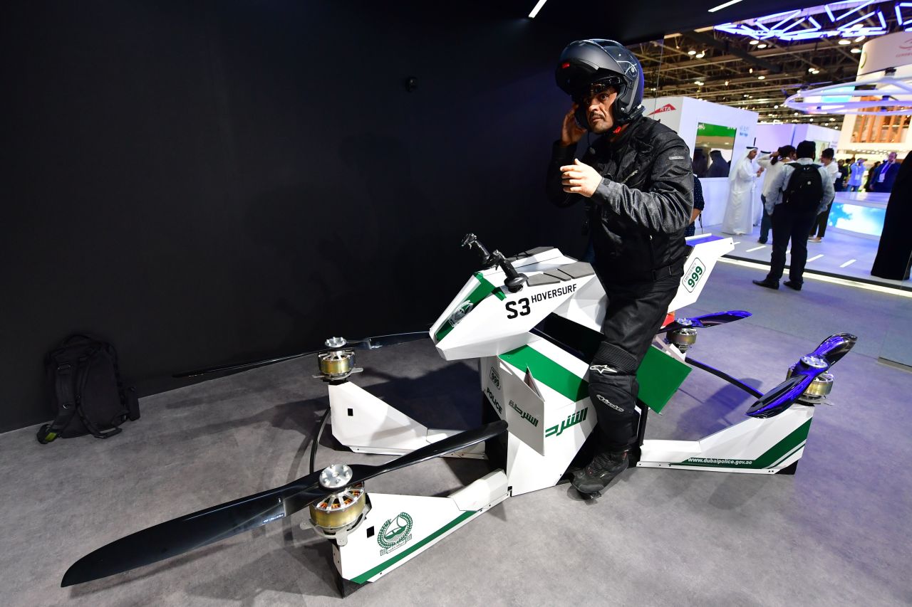 Dubai Police are not alone in utilizing innovative flying vehicles. Companies around the world are coming up with new designs for vertical take-off and landing (VTOLs) aircraft.<br /><br /><strong>Hoversurf</strong> -- This Russian-designed hoverbike is the newest addition to Dubai Police's tech squad.
