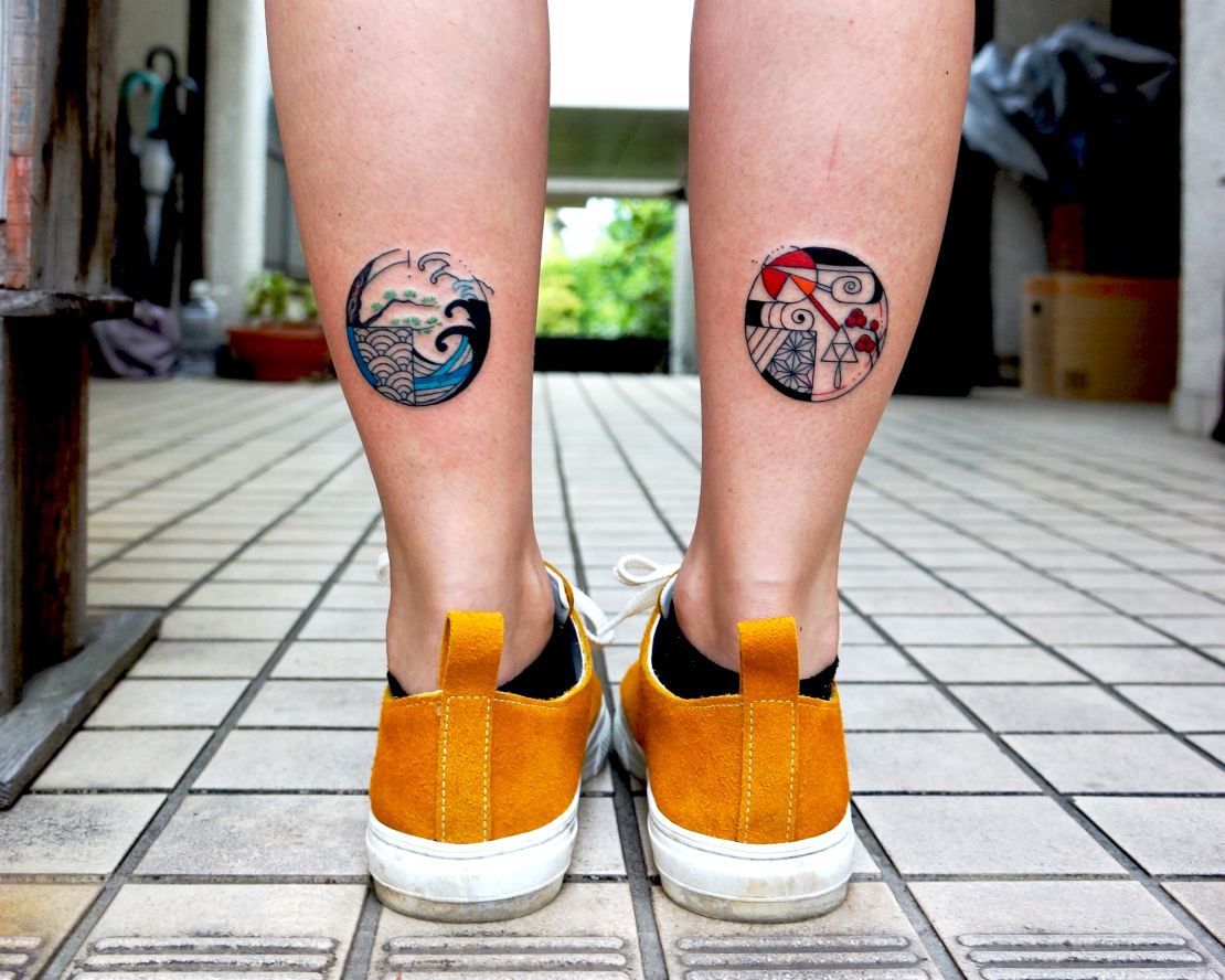 A pair of tattoos by Shi Ryu Doh.