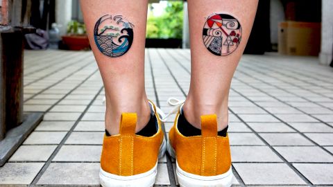 A pair of tattoos by Shi Ryu Doh.