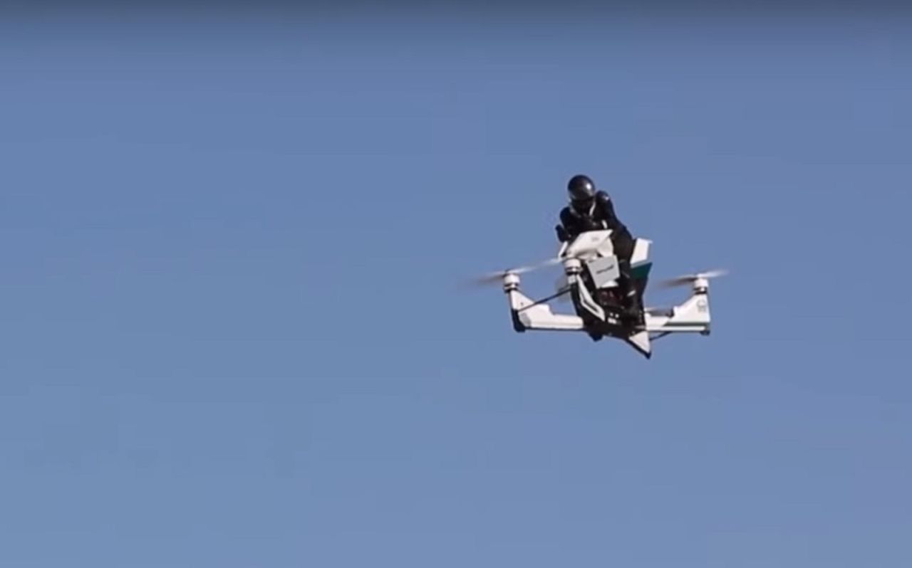 Back in 2017, Hoversurf displayed an earlier hoverbike model at Dubai's GITEX technology show. An accompanying video grabbed headlines with a test pilot flying high into the sky.