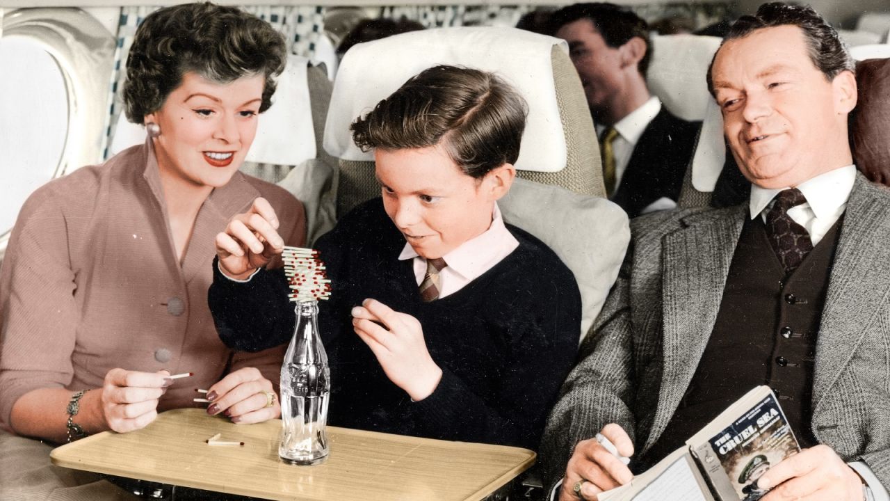 <strong>Balancing act: </strong>But the high-flying jets offered a much smoother ride, which the airline was very keen to advertise with a series of completely unstaged pictures.