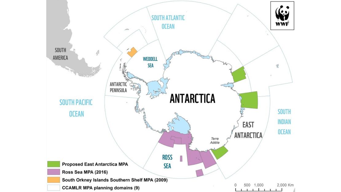 Map of existing and proposed Marine Protected Areas in the Southern Ocean