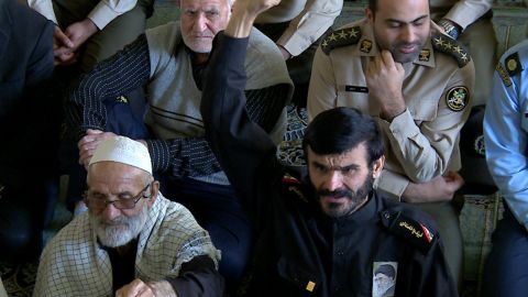 Worshippers chant "Death to America!" at Friday prayers in Tehran.