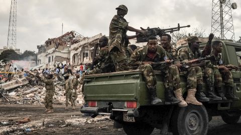 Somali soldiers patrol the area, but there had been no claims of responsibility by Sunday night.