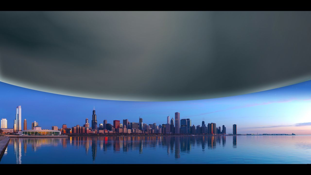 Neutron stars are incredibly dense, squeezing more than the mass of the sun into a sphere the size of a city. The diameter of a neutron star is about 12 miles, shown here scaled against the Chicago skyline for comparison.