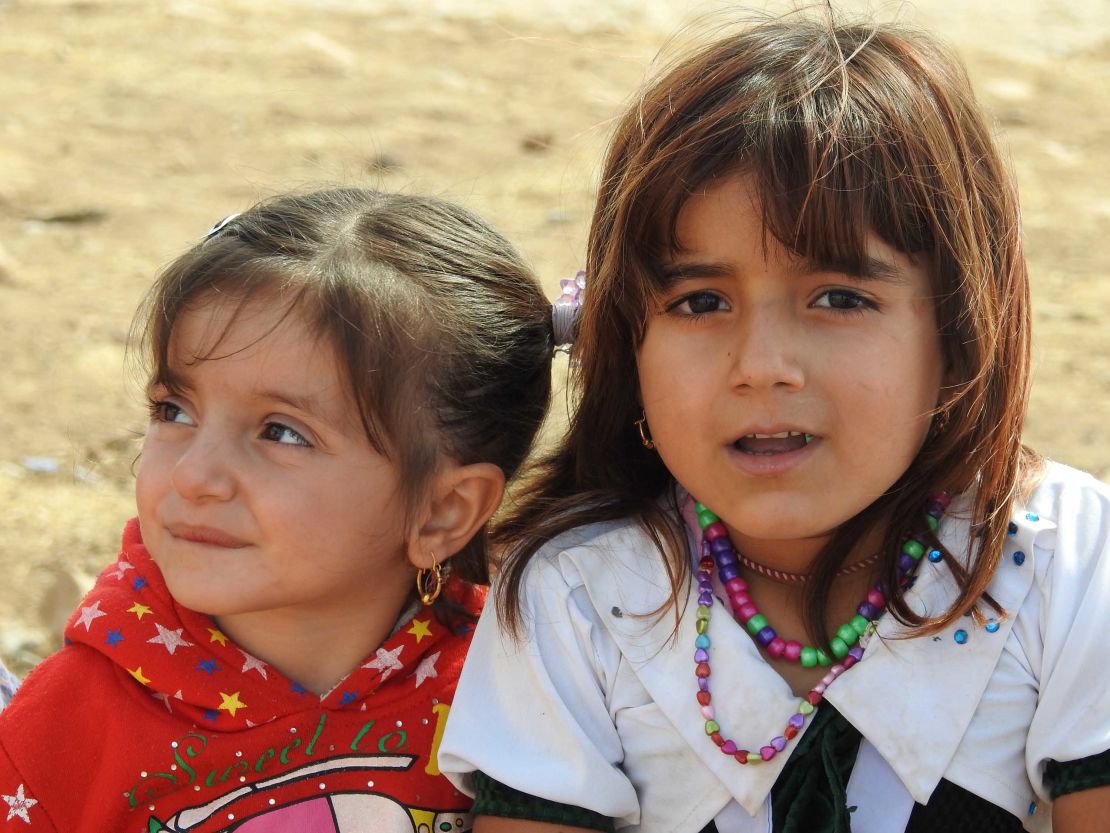 Yazidi girls whose families fled when ISIS fighters took over their village three years ago.