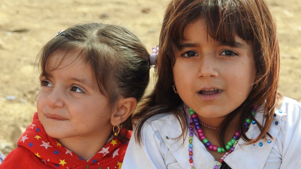 Yazidi girls whose families fled when ISIS fighters took over their village three years ago.
