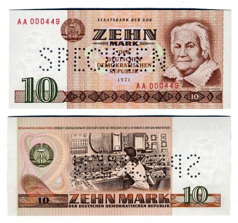 The woman pictured on this banknote is Clara Zetkin, a German Marxist who organized the first International Women's Day in 1911.<br />