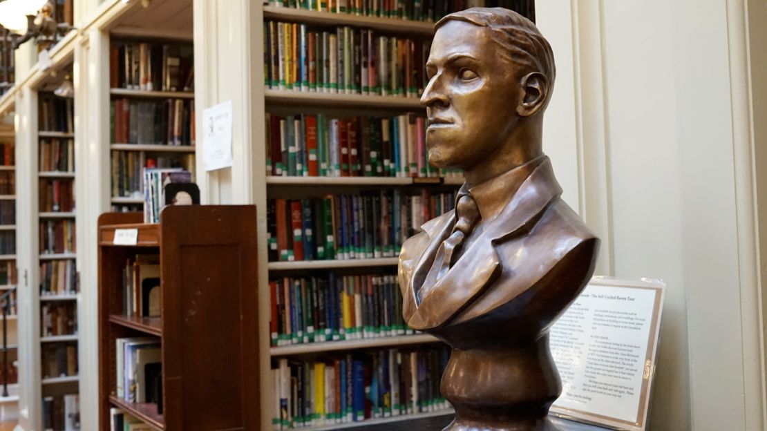 H. P. Lovecraft is honored with a bust at Providence Athenaeum. 