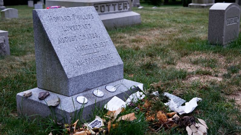 <strong>H. P. Lovecraft's grave:</strong> Legendary horror writer H. P. Lovecraft was born in Providence, Rhode Island in 1890. He died there in poverty at the age of 46, having not achieved commercial success in his own lifetime. 