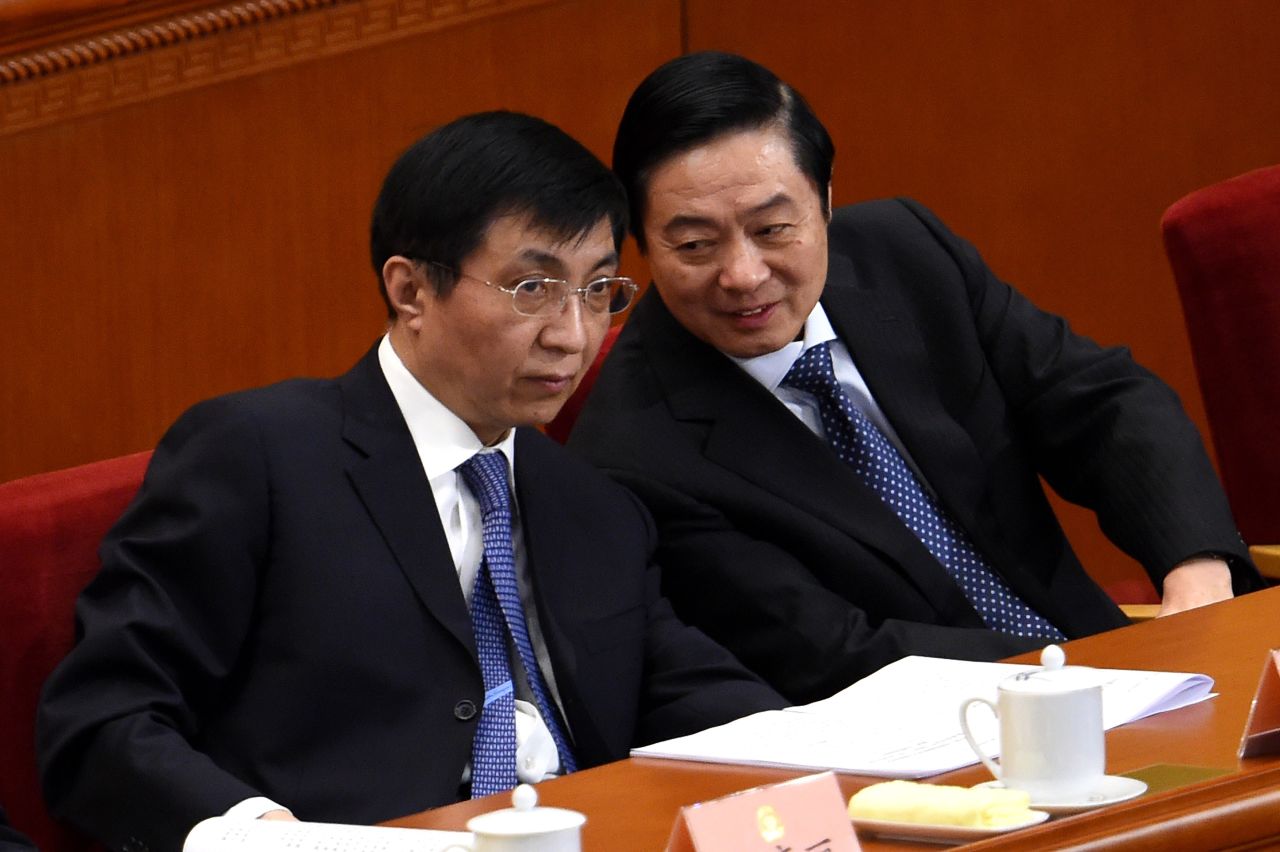 <strong>Wang Huning</strong> (left), 62, is a hugely influential Party theorist who has written policies for Xi and his predecessors Hu Jintao and Jiang Zemin. 