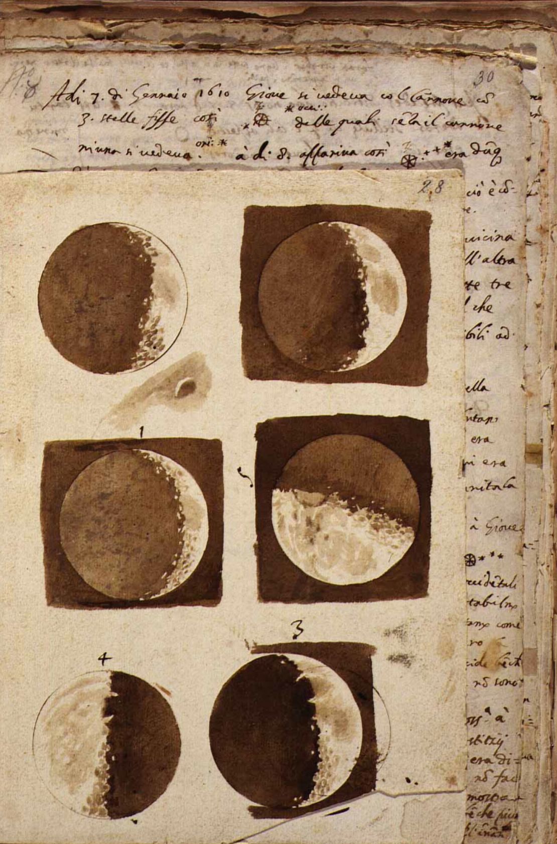 "The Moon" (1609) by Galileo Galilei