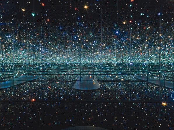 This installation by renowned Japanese artist Yayoi Kusama uses mirrors and LED lights to give viewers the sense of being in deep space.