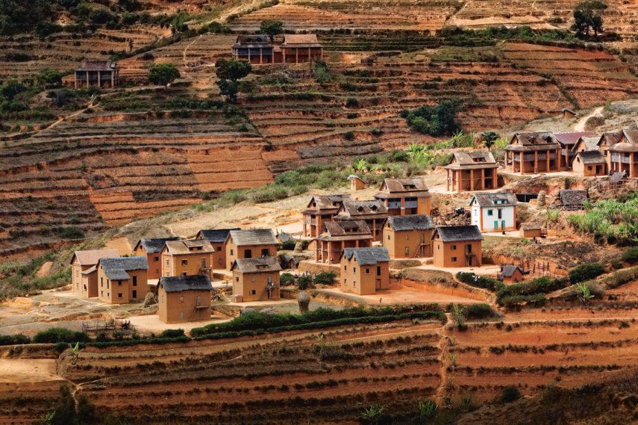 Madagascar's diverse geography has given rise to a range of different architectural styles, including these village houses in the central highlands.