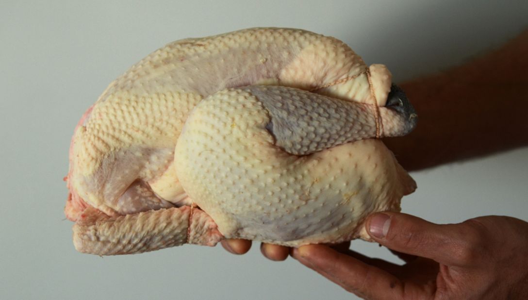 <strong>Costly dish: </strong>Volaille de Bresse sells for €40 per kilogram in the butchers of Paris, making it the most expensive chicken in the world.