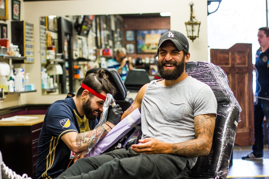 Richie Marquez gets inked at Bonedaddys during a special event organized by the Union.