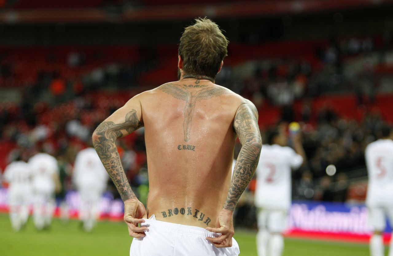 Perhaps the man who started the trend. Former Manchester United midfielder David Beckham was one of the first high-profile footballers to make tattoos a fashion statement. His first was in 1999 to mark the birth of his first child, Brooklyn. The 42-year-old is reported to now have more than 40 tattoos.