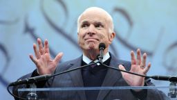 PHILADELPHIA, PA - OCTOBER 16: Sen. John McCain (R-AZ) makes remarks after receiving the the 2017 Liberty Medal from former Vice President Joe Biden (not shown) at the National Constitution Center on October 16, 2017 in Philadelphia, Pennsylvania.