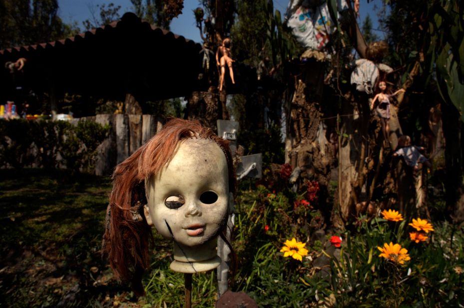 <strong>Island of the Dolls, Xochimilco, Mexico City, Mexico</strong>: One of the most nightmarish locations in Grenville's book has to be Mexico's Island of the Dolls, where the dolls are rumored to be possessed by the spirits of young girls. "It's not hard to get your heart in your mouth visiting some of these locations," says Grenville. 