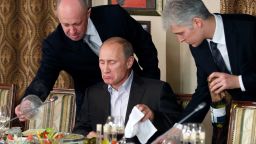 Russian Prime Minister Vladimir Putin sits during a dinner with foreign scholars and journalists at the restaurant Cheval Blanc on the premises of an equestrian complex outside Moscow, Russia, Friday, Nov. 11, 2011. (AP Photo/Misha Japaridze, Pool)